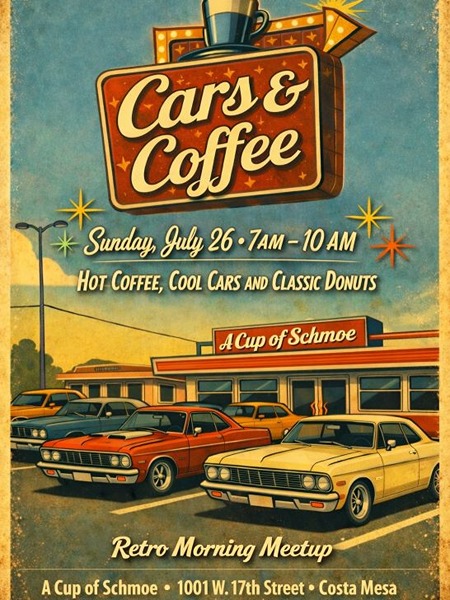 Cup of Schmoe Cars and Coffee flyer July 2026